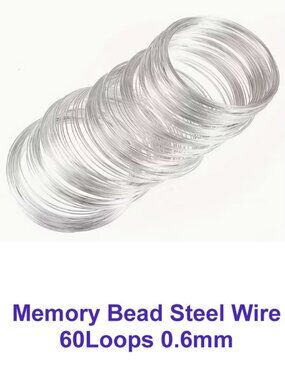 Memory Wire for Bracelets  60 Loops of Silvery  .6mm
